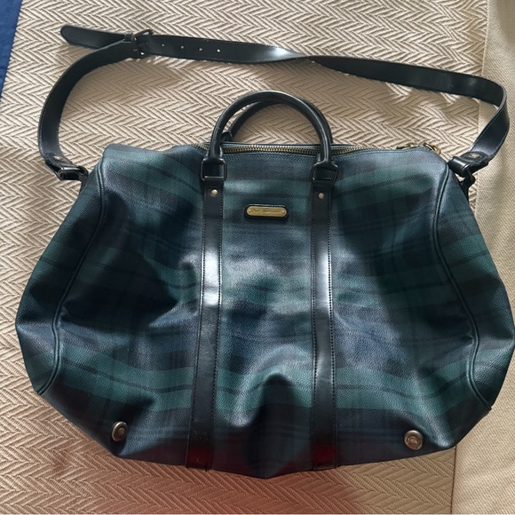 Vintage Polo Ralph Lauren Tartan Blackwatch Duffle Weekender Travel Bag - Picture 2 of 2